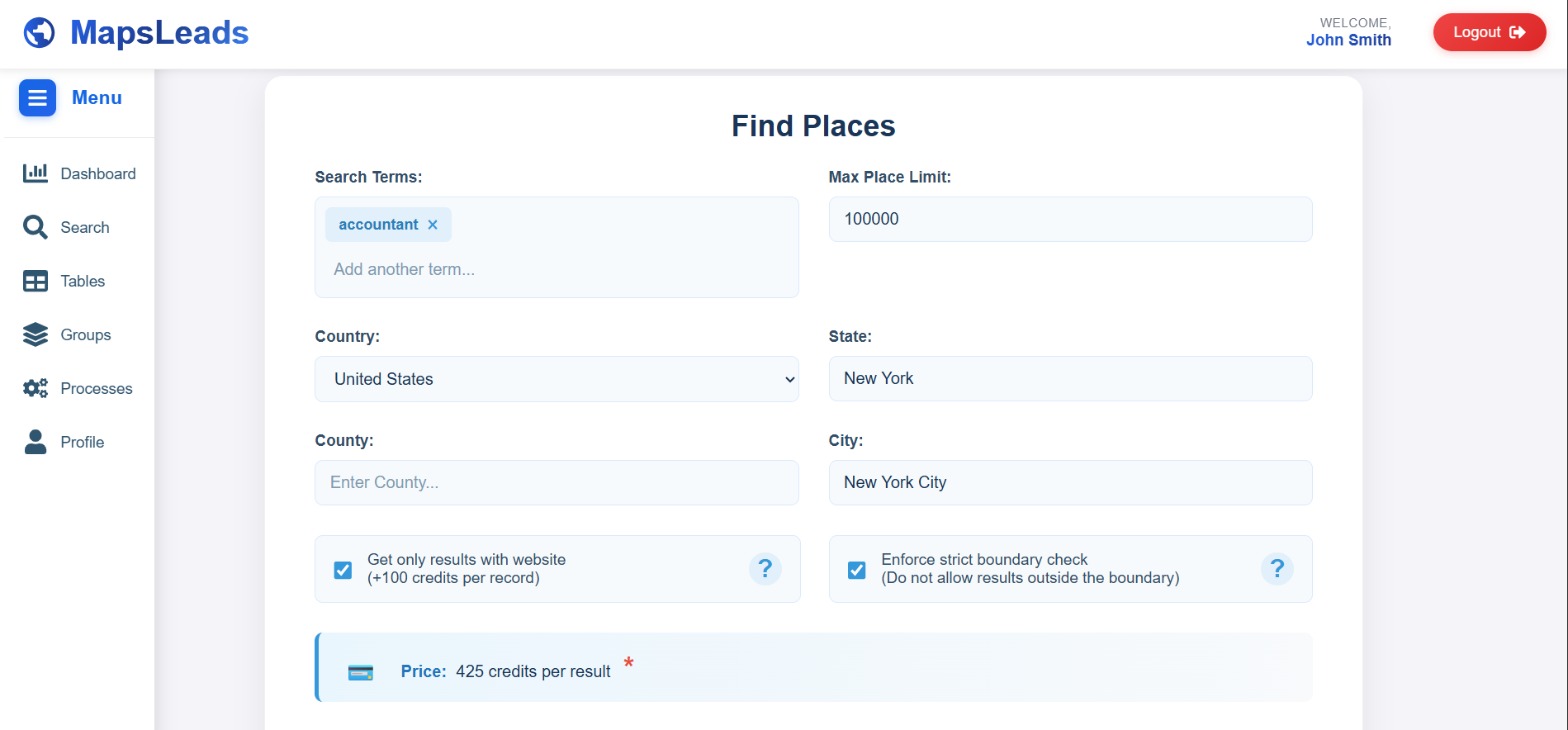 Google Maps Data